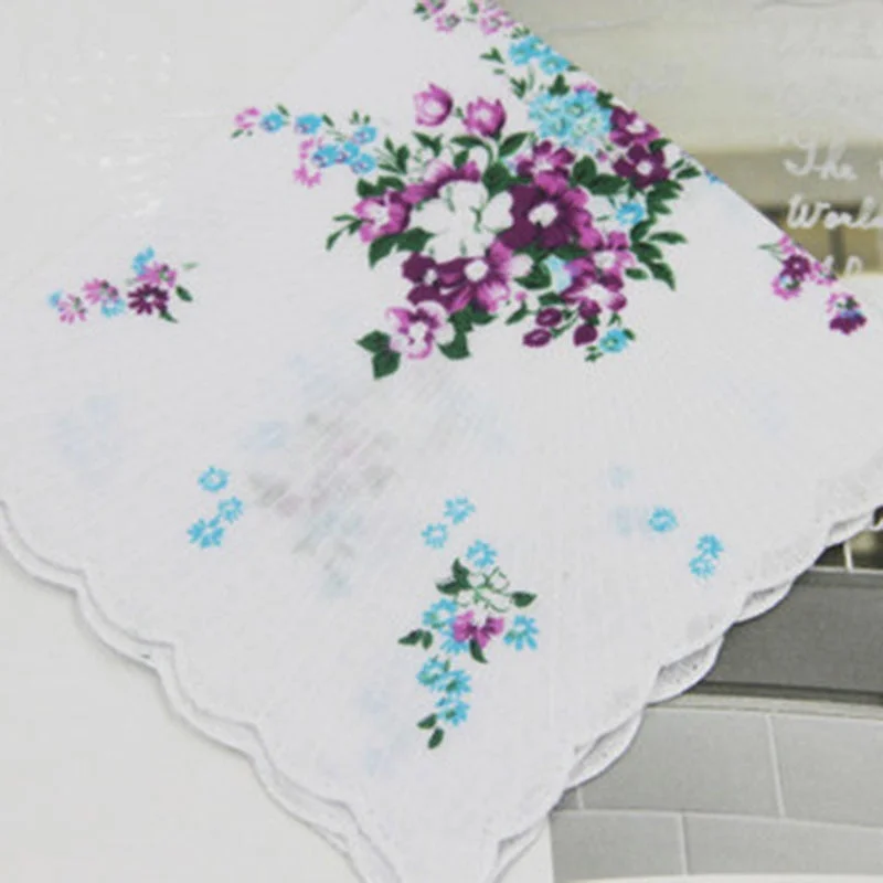 Handkerchiefs Women Printing Cute Square Towel Pocket Womens Elegant Simple Wipe Sweat Soft Cotton Trendy Casual Ladies 2020 New