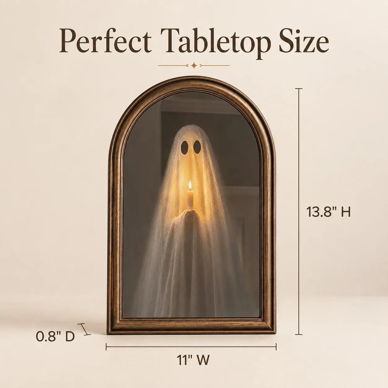 Dual-use Halloween mirror and glowing ghost display