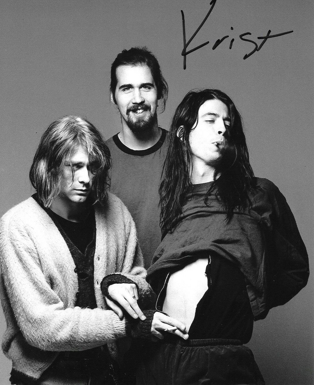 * KRIST NOVOSELIC * signed 8x10 Photo Poster painting * NIRVANA BASSIST * COA * 2