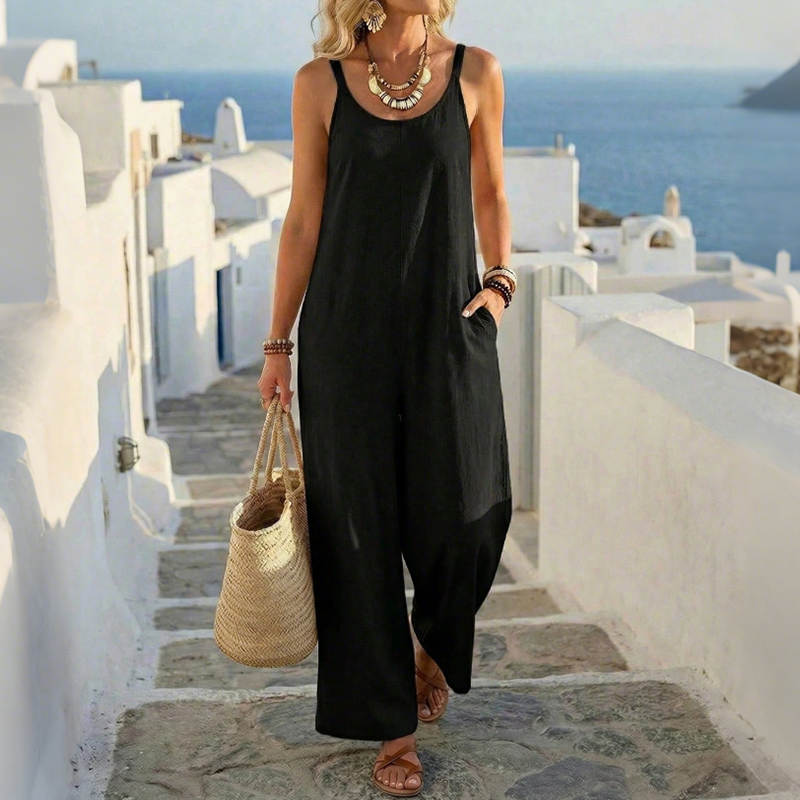 Women's Casual Solid-color Wide-leg Jumpsuit elevenforest