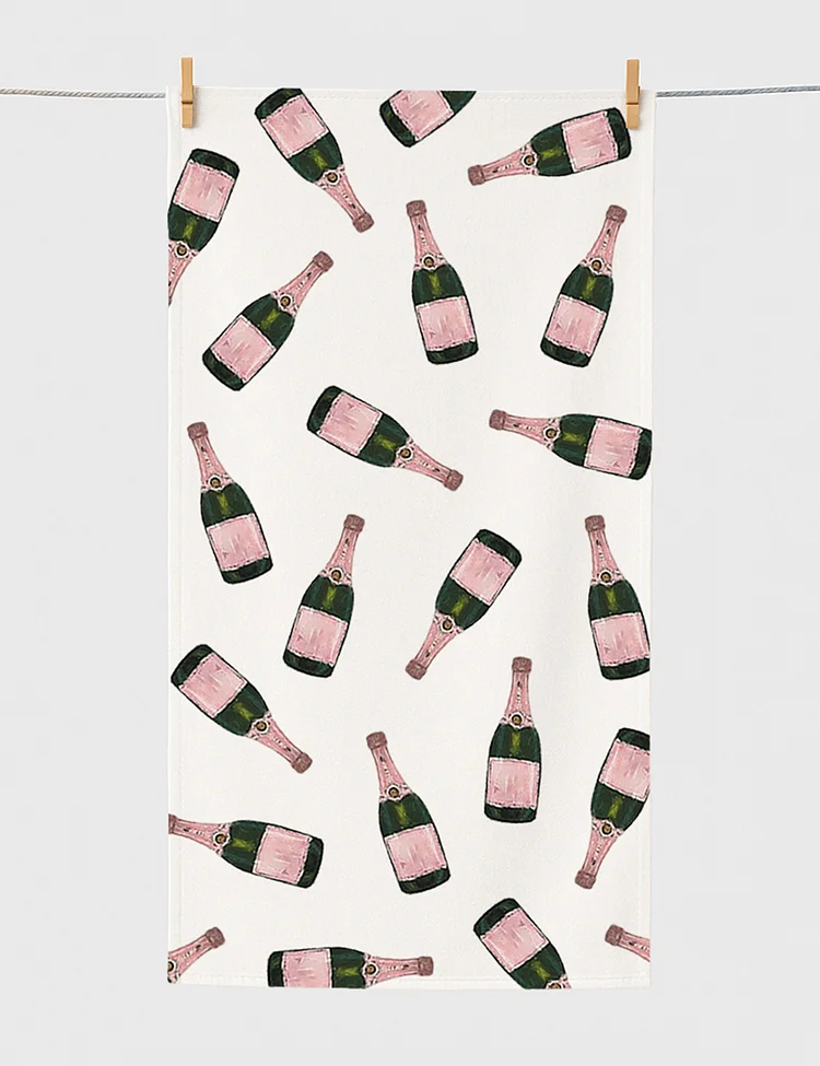 Champagne Bottle Beach Towel