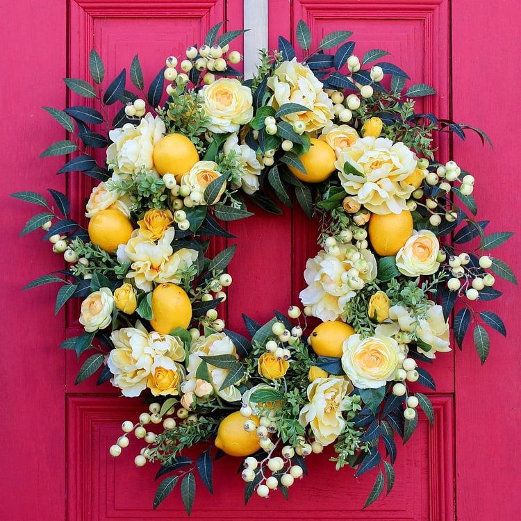 🌸 Spring/Summer Lemon Wreath🌸- Housewarming gift.