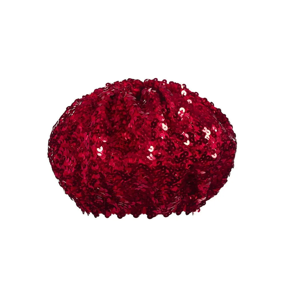 Women Glitter Beanie Cap Stretch Sequins Shining Beret Hat Party Club Dance Cap Chic Black Silver Red Gold Pink Sequin Beret Hat