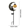 Solar Powered Black Cat & Pumpkin Moon Stake Light Weatherproof Moon Cats LED Stakes Light Auto On/Off Halloween Decorations Solar Lamp for Outdoor Patio Pathway Yard Lawn Decors