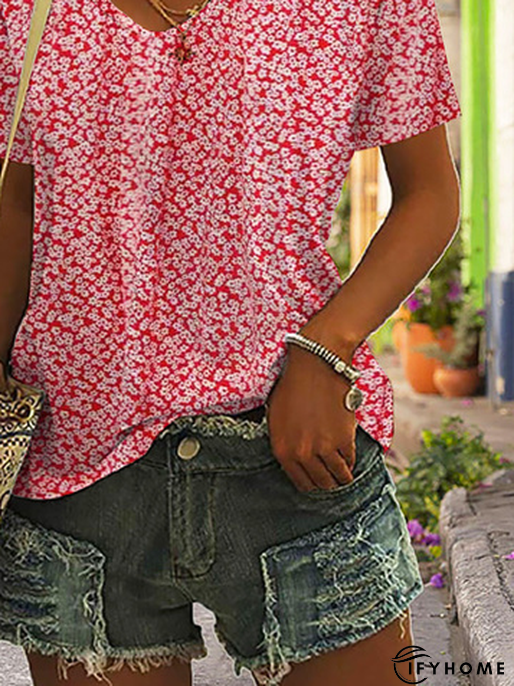 Loose Casual Floral Printed T-Shirt | IFYHOME