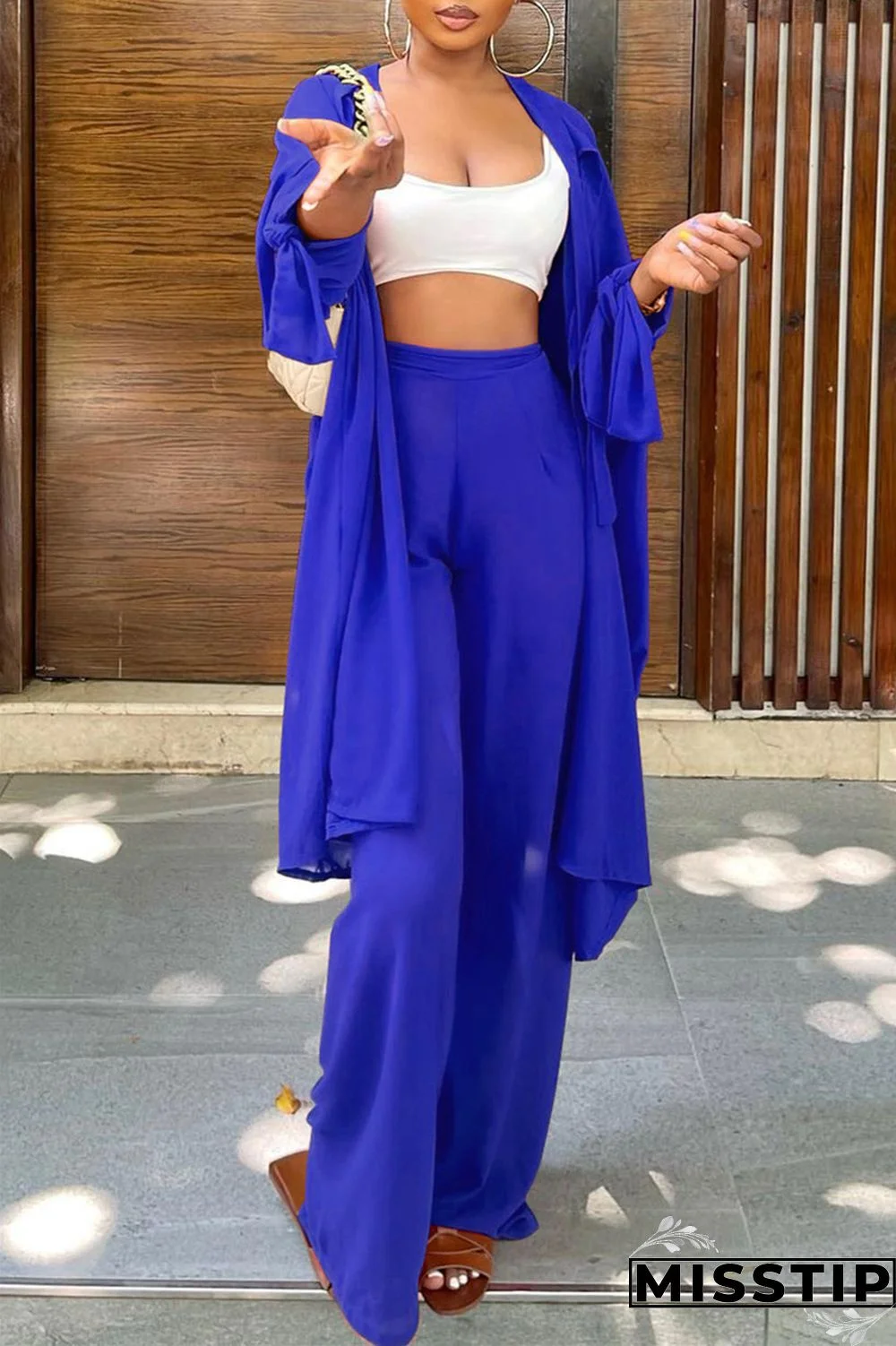 Black Fashion Casual Solid Cardigan Pants Long Sleeve Two Pieces