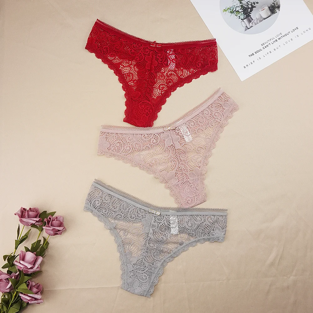 Billionm Low Rise Women Thongs Panties Lace Sexy Female Underpants Seamless Intimate Tangas See Through String S-XL Pants