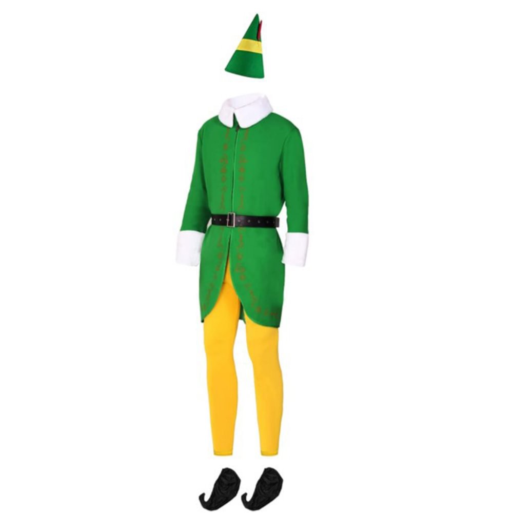 Buddy Elf Christmas Cosplay Costume Full Set Party Costumes for Men-Pajamasbuy