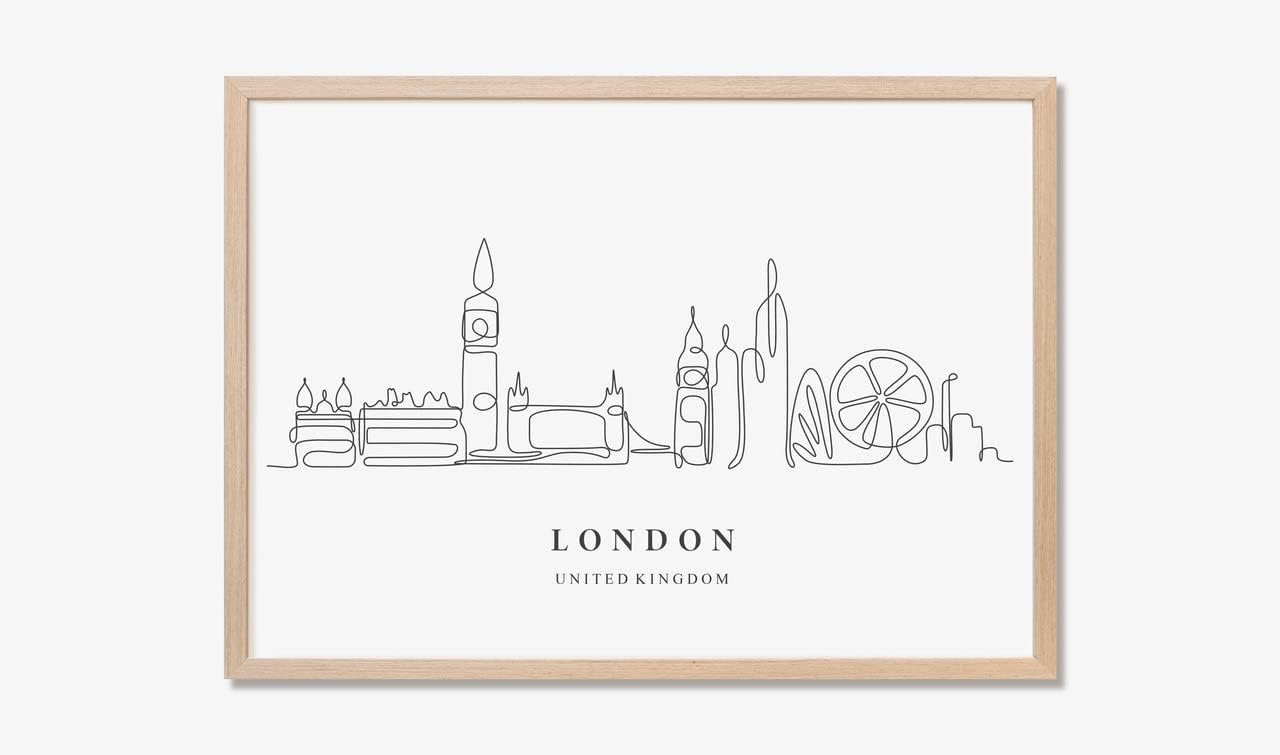 ATARAH Black and White London Framed Wall Art for Bedroom Wall Dcor- 16.5'' x 12.5 Big Ben Architecture Wall Art for Living Room and Kitchen Dcor- Exquisite Clock Tower Picture Print on Wall Art Decor LONDON