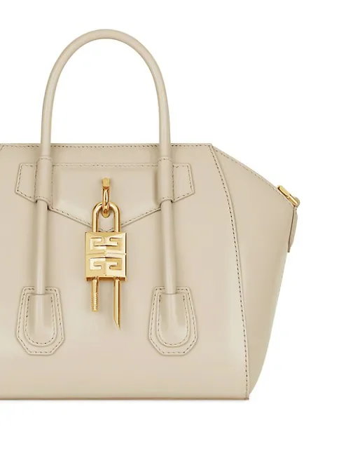 Givenchy Mini Antigona Lock Box Leather Satchel