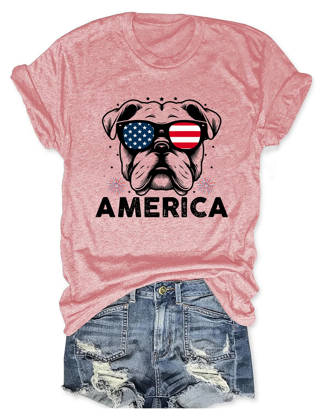 Bulldog America 4th Of July T-shirt