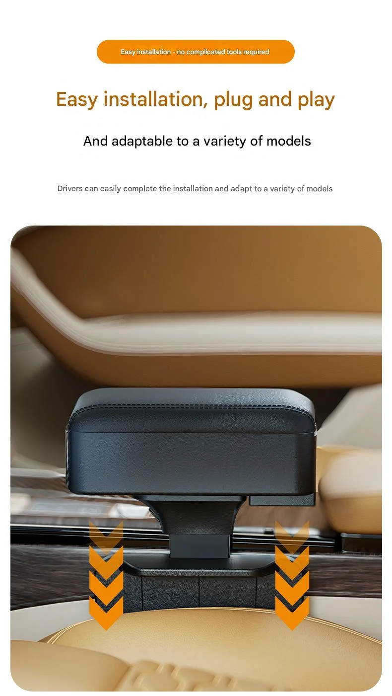 Car front seat auxiliary driving armrest-charging privacy storage style