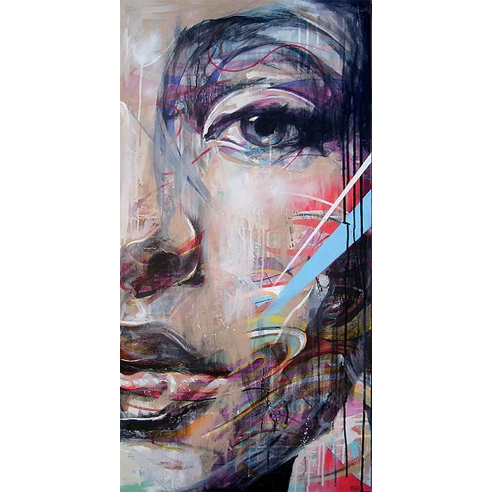 Half Face 50*110cm(canvas) full round drill diamond painting