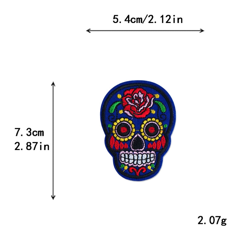 5 Pieces Factory In Stock Halloween Skull Finger Middle Finger Playing Card Clothing Accessories Embroidery Cloth Patch Patch