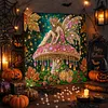 Mushroom Butterfly Girl Framed Special Shape Diamond Painting Kit 25x25cm