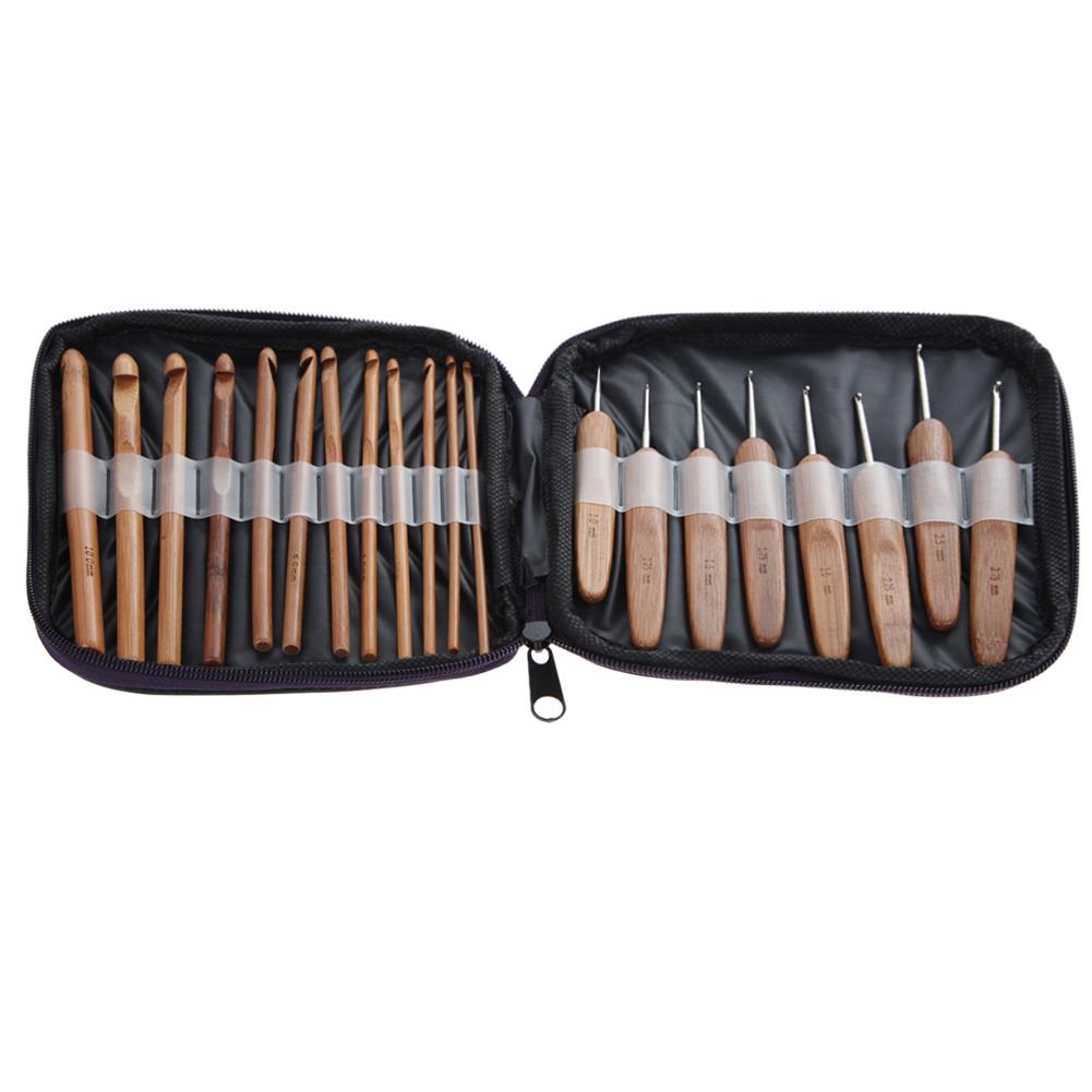 

20Pcs Bamboo Crochet Hooks Knitting Weave Needles Set with Case, 501 Original