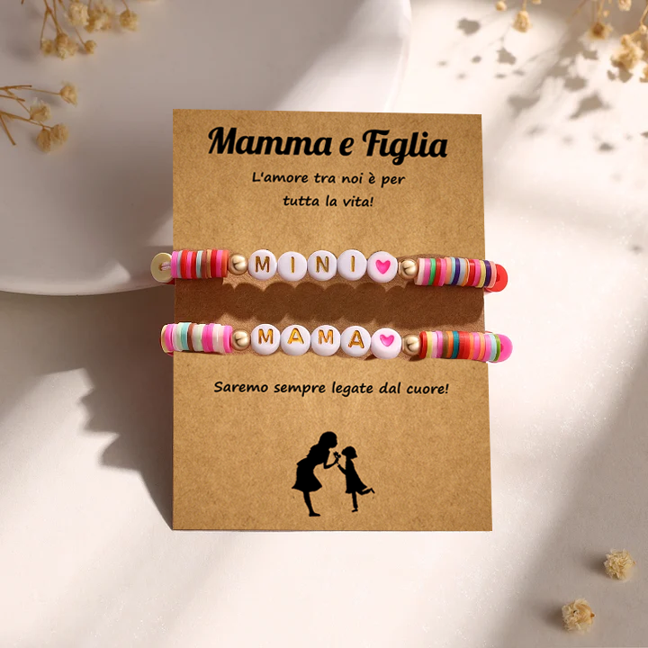 Mama e mini-2PCS Braccialetto colorato regolabile regalo per mamma e figlia
