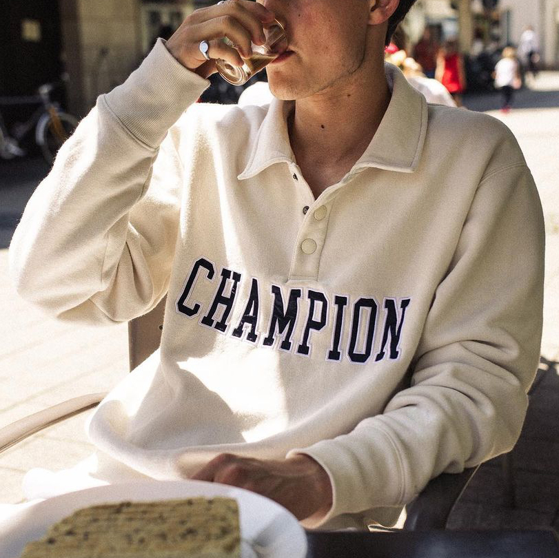 Champion Long Sleeve Lapel Sweatshirt / [blueesa] /