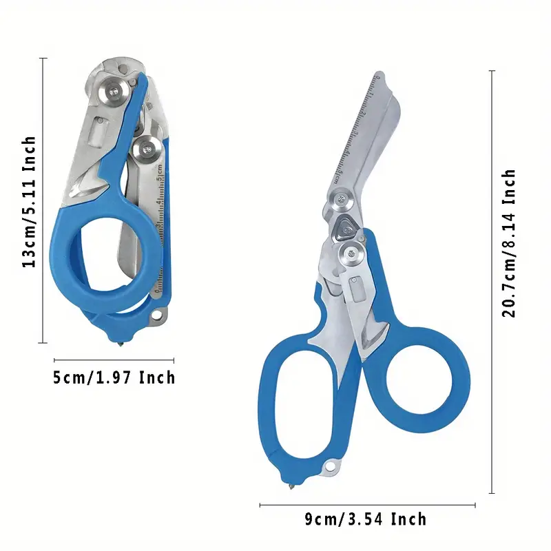 foldable medical scissors multi function tactical pliers scissors outdoor survival stainless steel scissors details 3