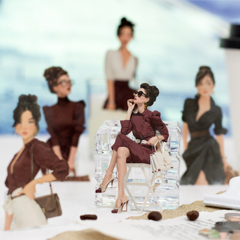 스티커 - 여름 시리즈 빈티지 캐릭터에 빠지다