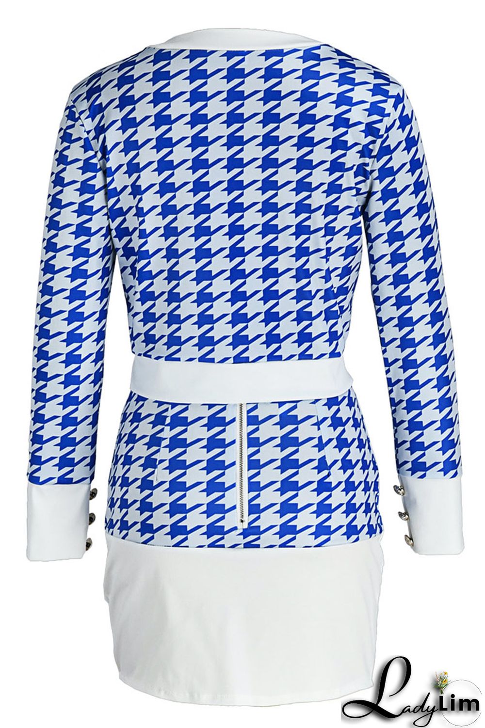 Black Fashion Sweet Plaid Solid Split Joint Buckle Buttons Long Sleeve Two Pieces