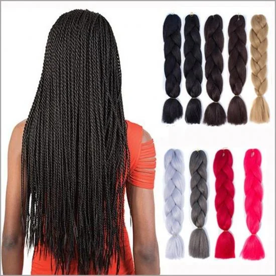  YVONNE Braiding Hair 1 Bundle 24'' Synthetic Jumbo Braids monochrome Kanekalon Fiber Hair Extensions 