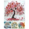 Arbre de vie en papier piquant-peinture spéciale partielle au diamant-30 * 30cm