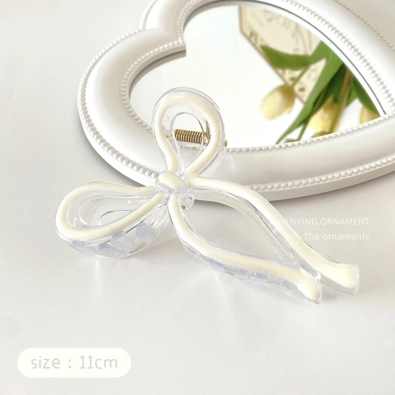Advanced Sense Bow Hairpin Jelly Color Oil Drop Grab Clip Simple Fresh Shark Clip Internet Celebrity New Women’s Headwear