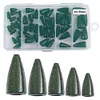 50PCs Bullets Fishing Sinkers Weights Slip Sinkers Kit for Bass Trout Panfish