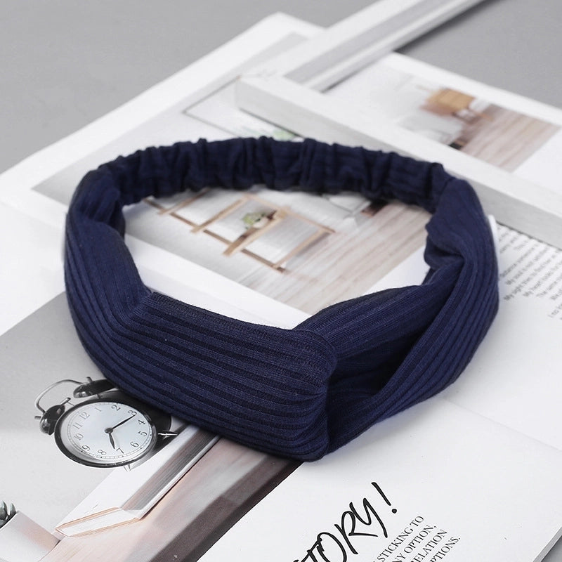 Casual Minimalist Stripe Solid Color Cloth Stripe Hair Band