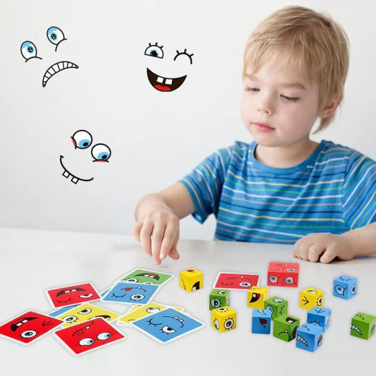 ⏰Hot Sale-30% OFF 👼-3D expression change face building blocks toy