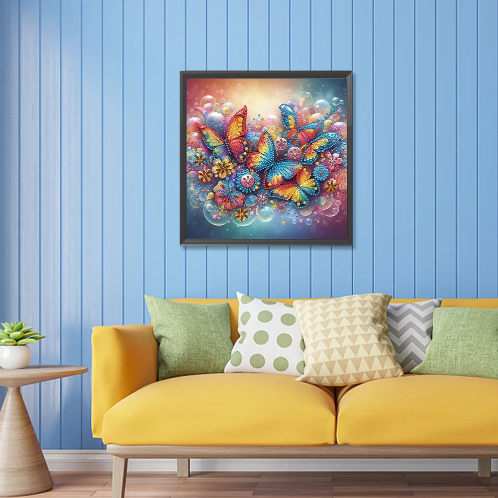 Diamond Painting - Partial Special Shaped Drill - Butterfly(Canvas|30*30cm)