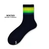 Rainbow striped sports cotton towel bottom thickened mid-length sweat-absorbent socks