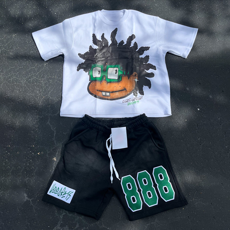 Vintage Cartoon Avatar T-Shirt Shorts Set