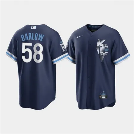 Men's Kansas City Royals #58 Scott Barlow 2022 Navy City Connect Cool Base Stitched Jersey