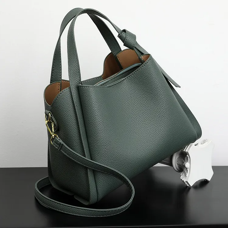 Luxury Women Bucket Bag Popular PU Leather Crossbody Bag Solid Color Large Capacity Premium Handbag Design Shoulder bag wallet