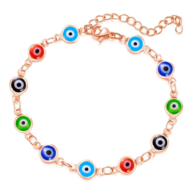 Retro Devil’s Eye Copper Plating Unisex Bracelets Anklet Necklace