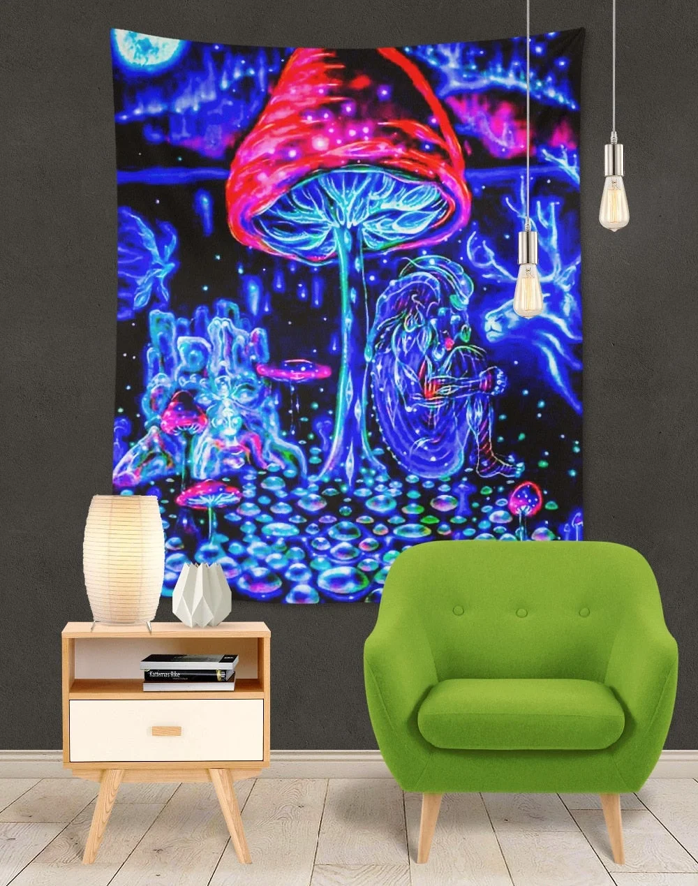 India Mandala Tapestry purple mushroom Wall Hanging Boho Decor Wall Cloth Tapestries Psychedelic Hippie Mandala Wall Carpet