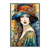 Retro Lady Woman-Full Embroidery 3 Strands 11CT Stamped Cross Stitch-50*75CM-Large Size