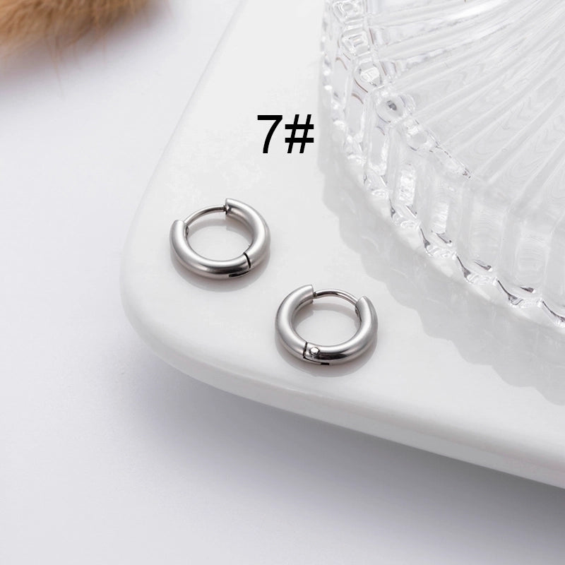 1 Pair Hip-Hop Geometric Cross Feather Plating 316 Stainless Steel Earrings