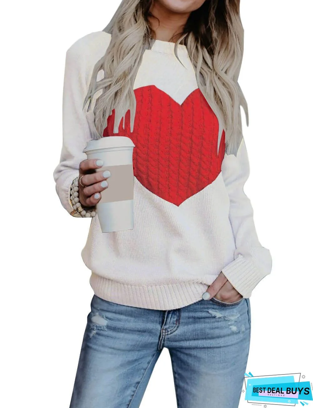 Fashion Turtleneck Love Sweater Woman