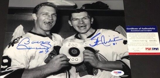 Stan Mikita Bobby Hull Chicago Blackhawks Signed 8x10 PSA DNA COA 100/200 A