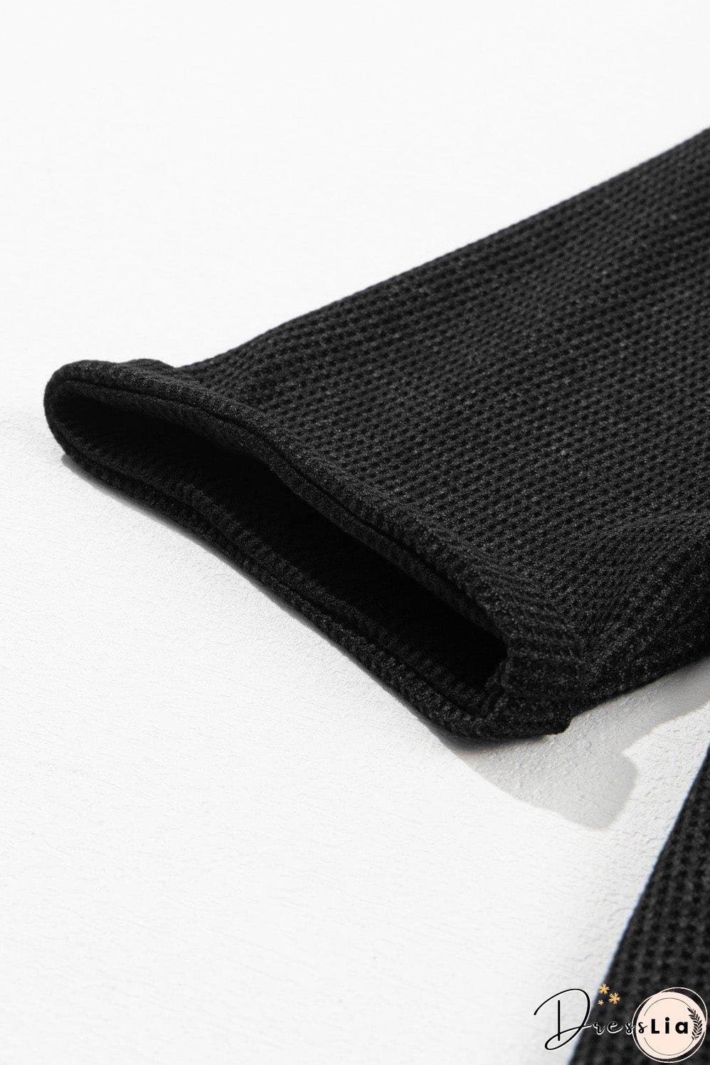 Solid Color Ribbed Knit T-Shirt