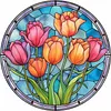Flower Glass Painting - 11CT Stamped Cross Stitch 40*40cm/15.75*15.75in(glass painting cross stitch) tapestrymarket