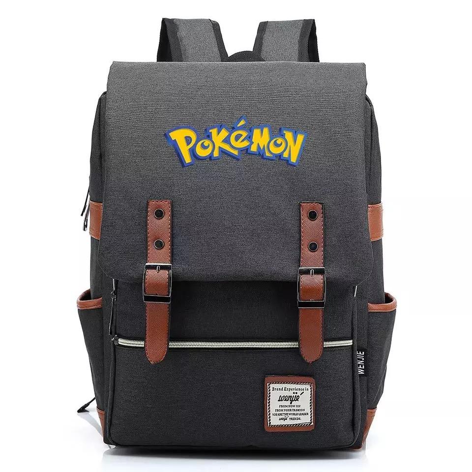 Mayoulove Pokemon Pikachu Canvas Travel Backpack School Notebook Bag-Mayoulove
