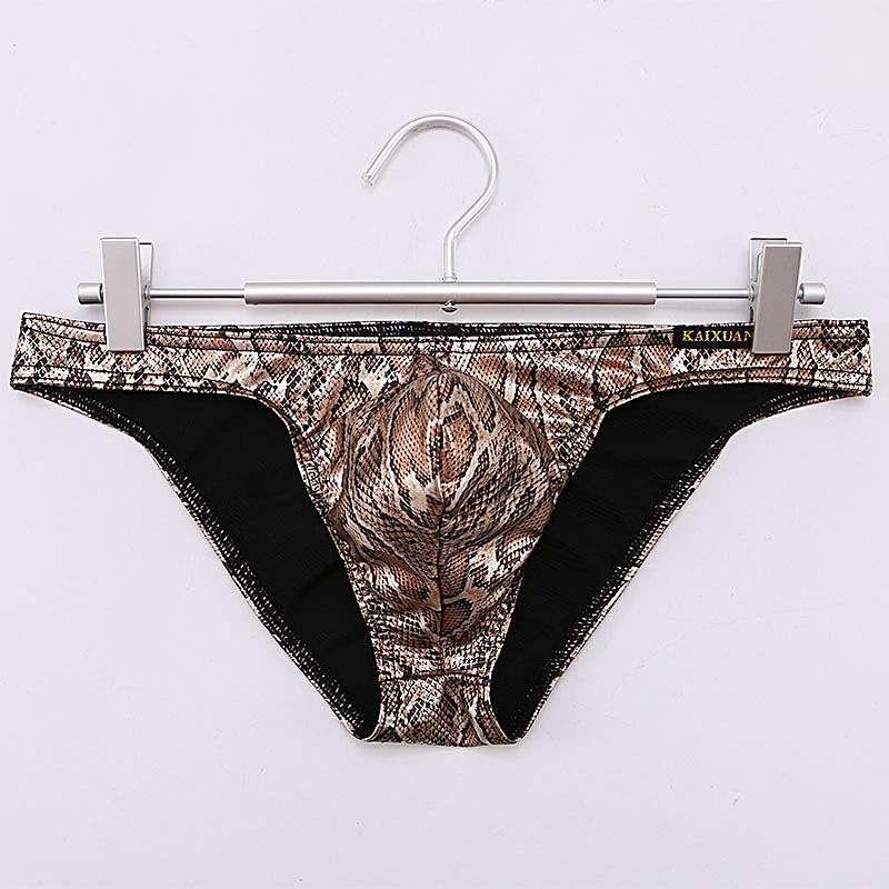 Men's Low-waisted Snakeskin Pattern Printed Men's Briefs