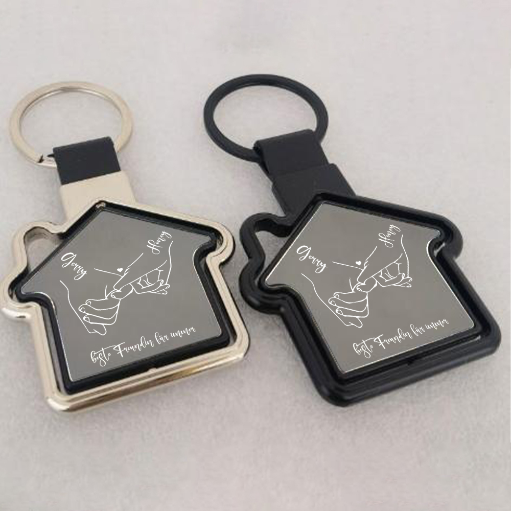 2 PCS Couple Keychain Set Custom 2 Names & Text Keyring Pinky Swear Keychain Valentine's Day Special Gift for Him/Her-Jessemade AU