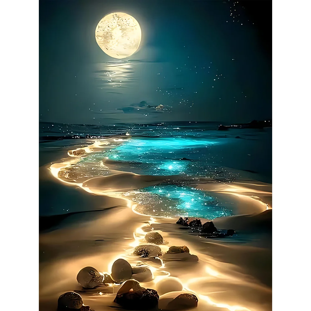 4pcs Diamond Painting - Full Round Drill - Moonlight(Canvas|30*40cm)