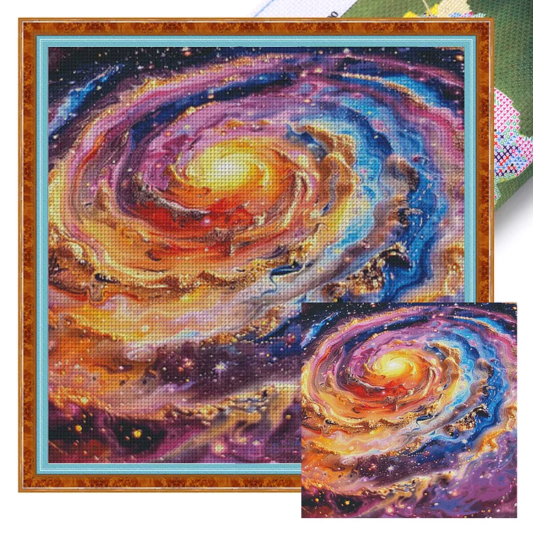 『Fairy Brand』Starry Sky - 16CT Stamped Egyptian Cotton Thread Cross Stitch(66*66cm)(124Colors)