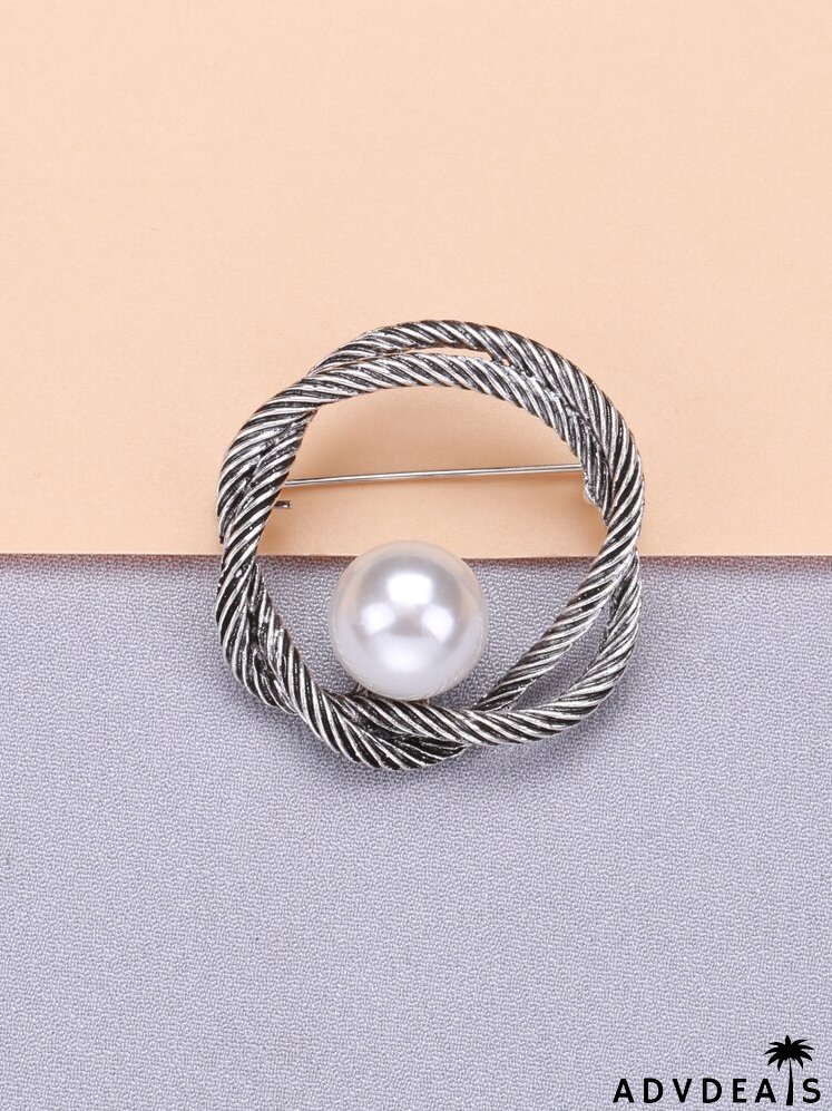 Faux Pearl Decor Brooch